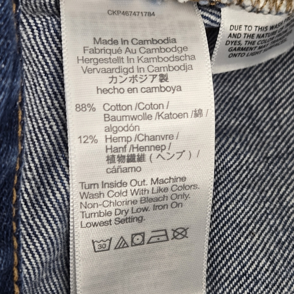 Madewell Baggy‎ Straight Jeans Cropped Raw Hem 24 X 27 - Picture 14 of 16